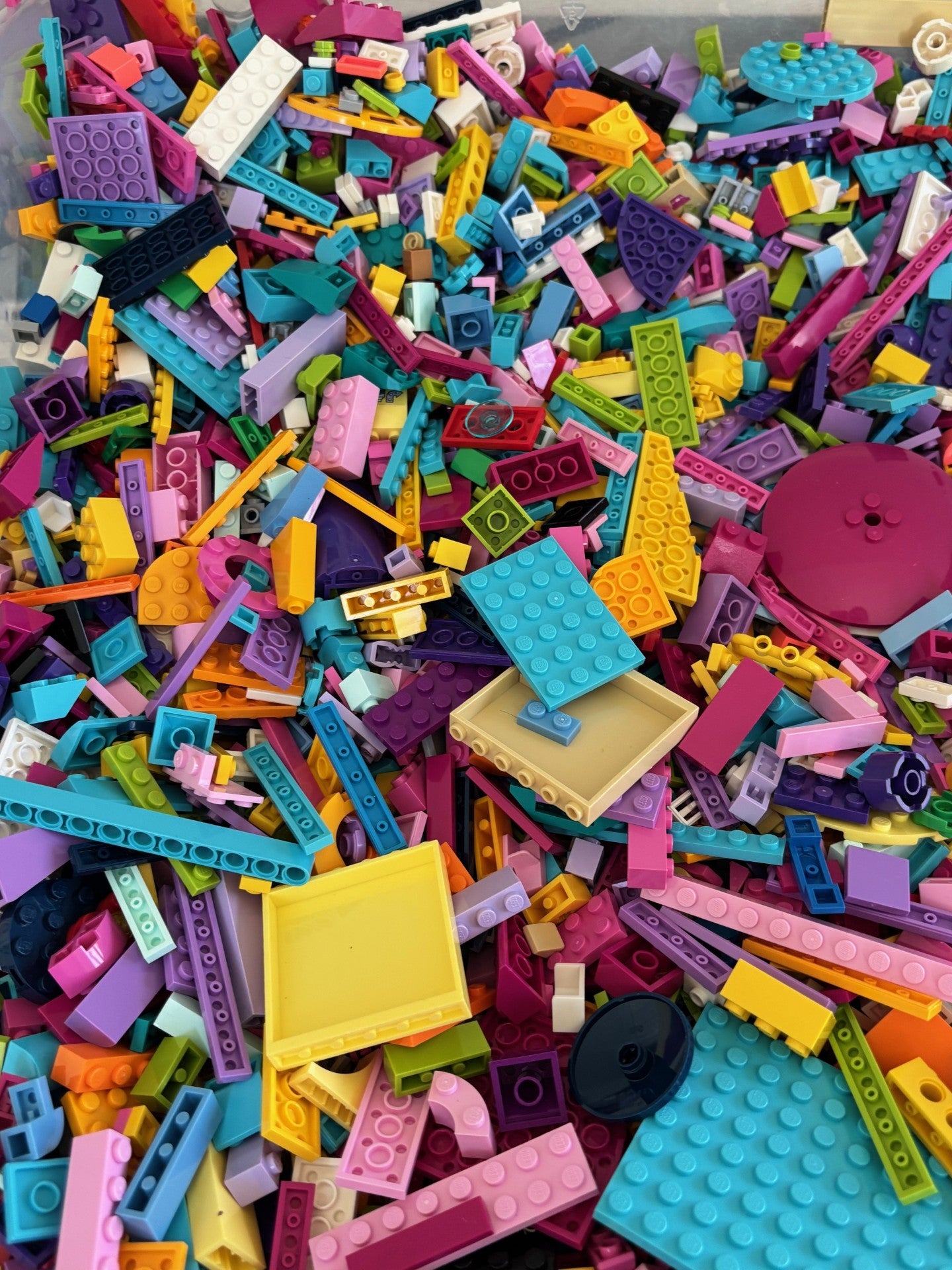 LEGO Bulk Lot of 500 + Bricks Parts Fun Bright Color Mix Pink Purple etc