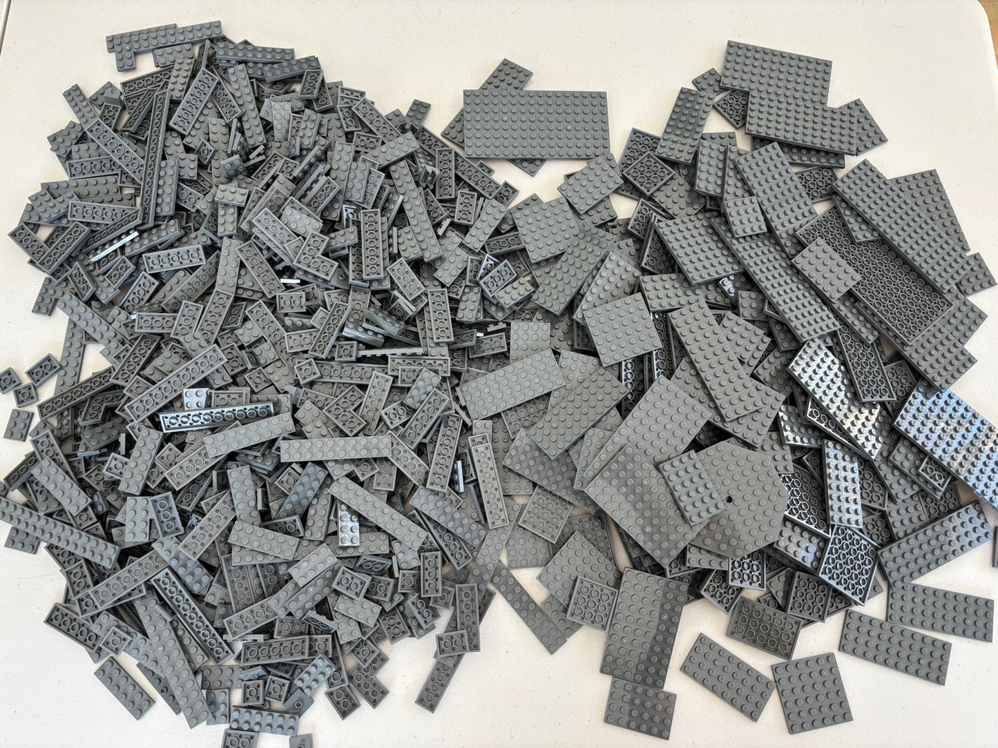 LEGO LOT of 150 DARK BLUISH GRAY FLAT PLATES 2x6 2X8 2X12 2X16 4x12 6x6 ETC