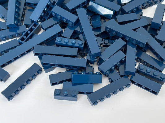 LEGO DARK BLUE NAVY BIG BRICK LOT OF 25 PIECES 1X4 1X6 PARTS