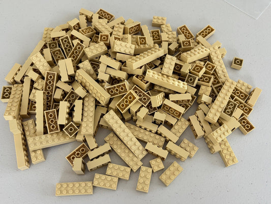 LEGO LOT OF 60 TAN 2x2 2x3 2x4 2x6 2x8 ETC BIG BRICK PIECES 2456 3001
