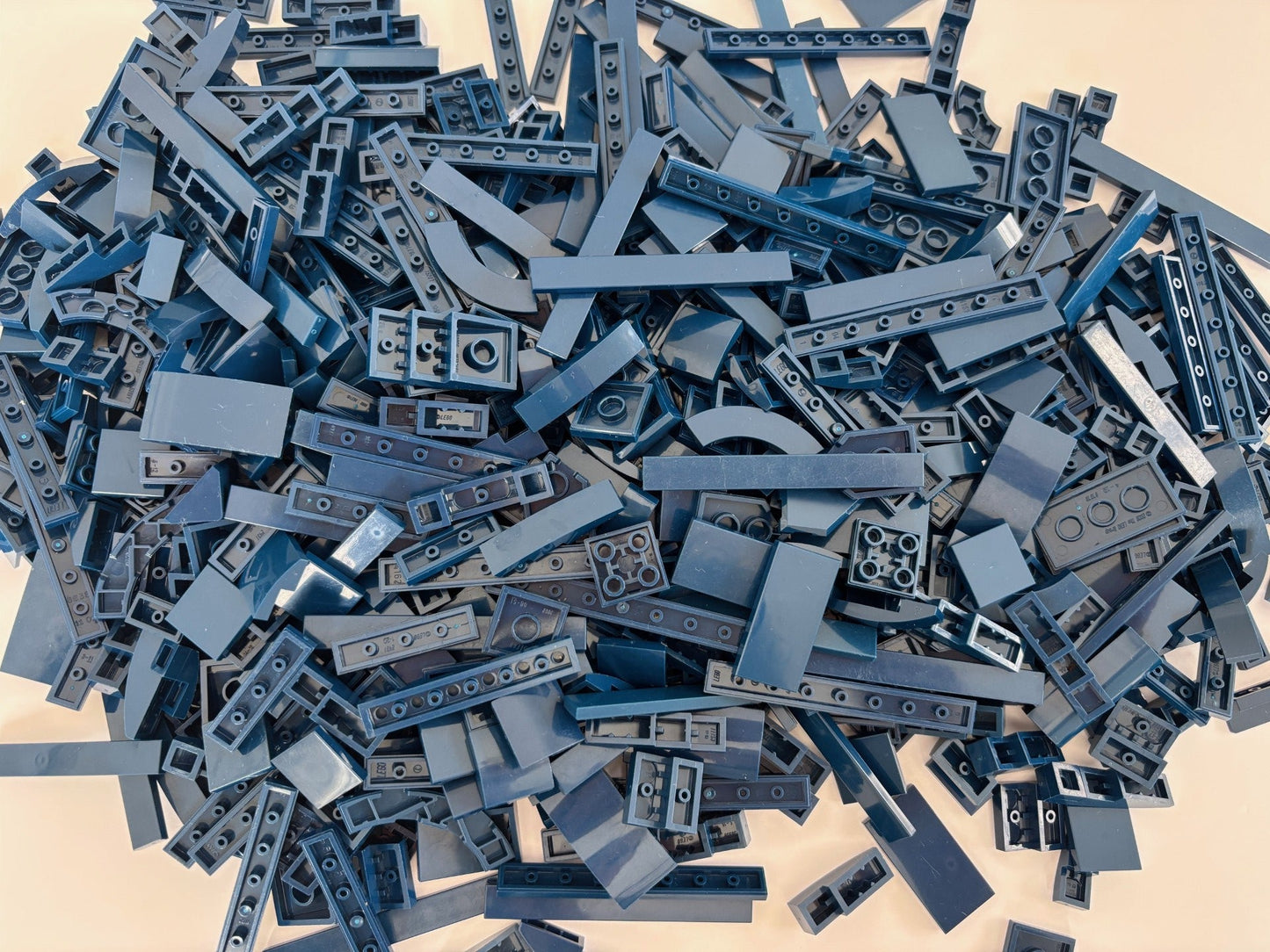 LEGO Lot (60) Dark Blue NAVY 2x4 1x4 1x6 1x8  Finishing Smooth Tile