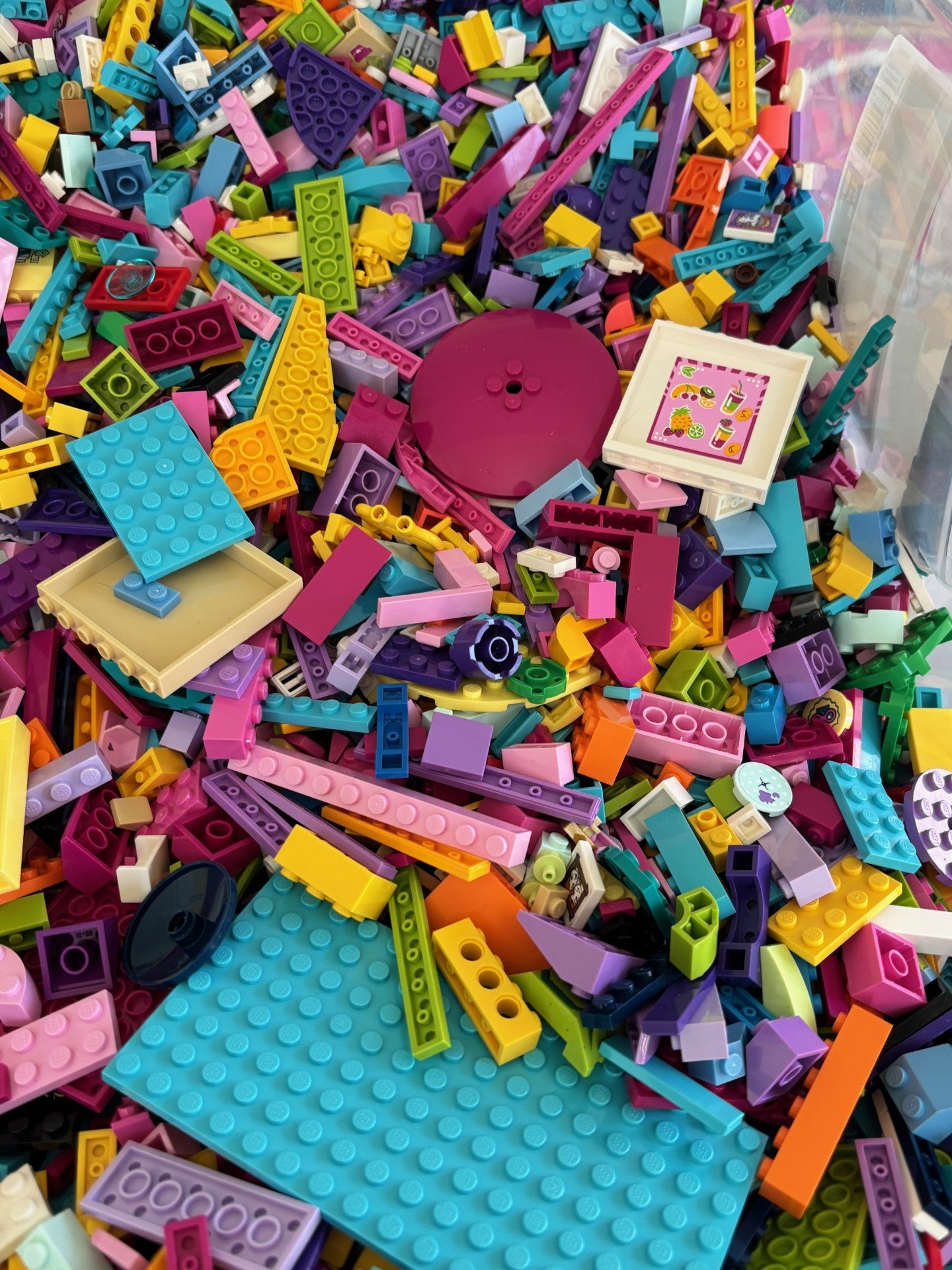 LEGO Bulk Lot of 500 + Bricks Parts Fun Bright Color Mix Pink Purple etc