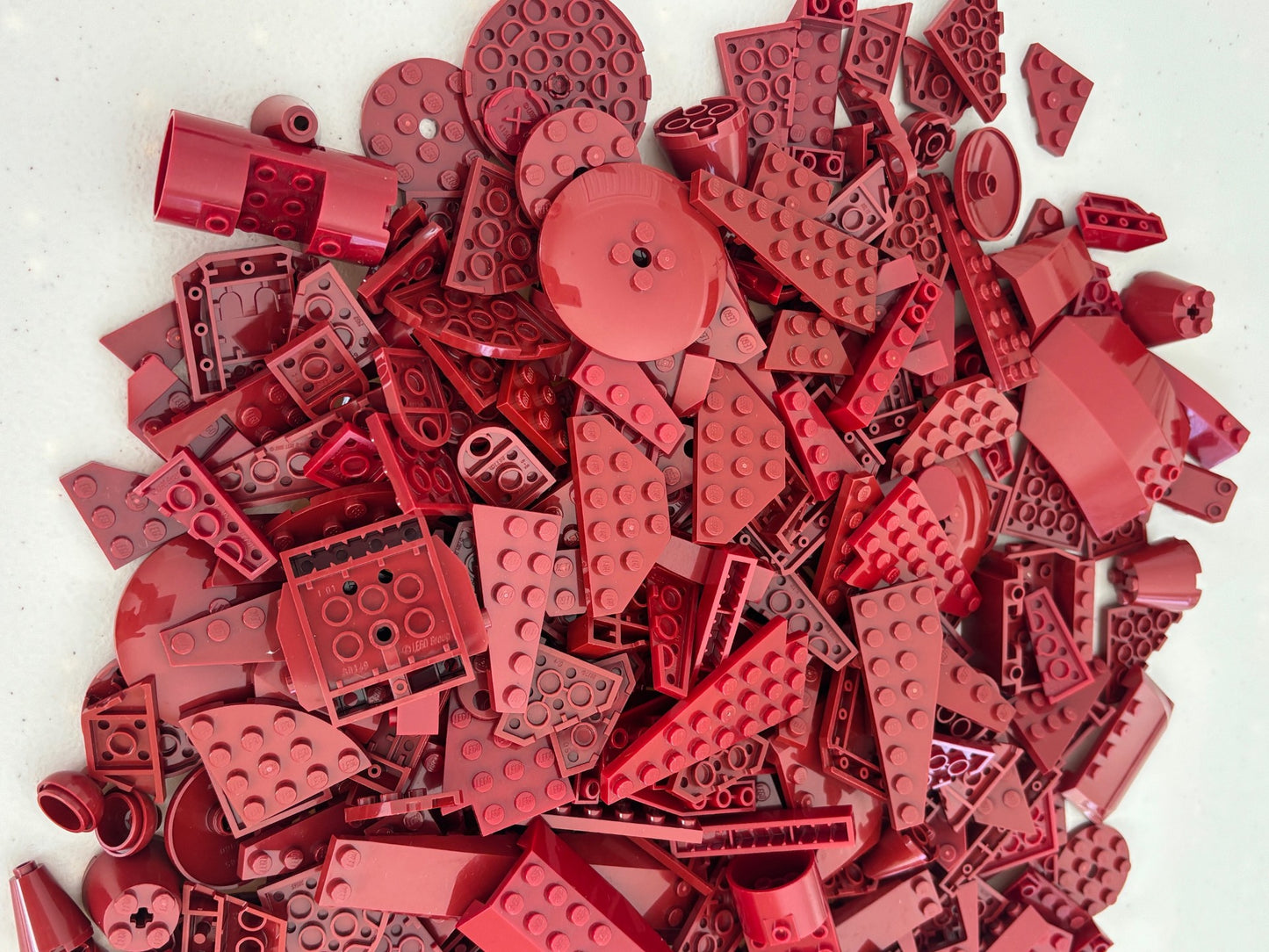 LEGO BULK LOT 100 DARK RED WEDGE WING ROUND CORNER PLATES STAR WARS